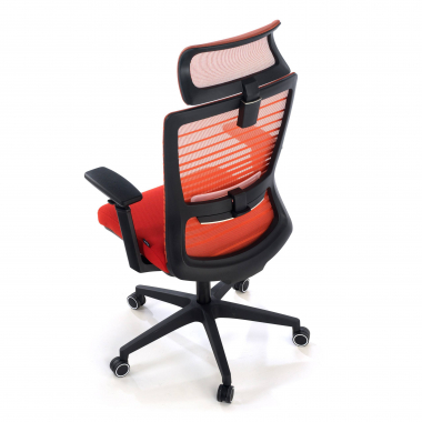cadeira de escritorio vermelho tesla malha mesh bracos regulaveis 3d apoio lombar apoio de cabeca 9
