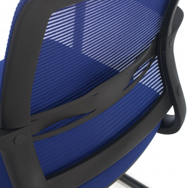 cadeira sala de espera azul alpha malha mesh bracos fixos 5