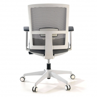 cadeira ergonomica branco cinzento estrutura branca malha mesh bracos regulaveis 1d apoio lombar 5