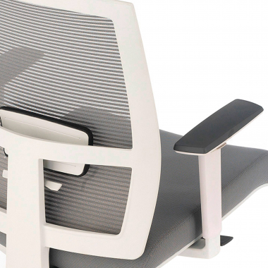 cadeira ergonomica branco cinzento estrutura branca malha mesh bracos regulaveis 1d apoio lombar 6
