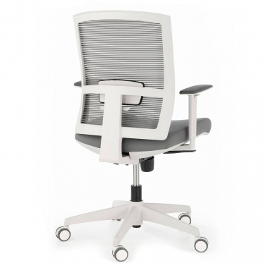 cadeira ergonomica branco cinzento estrutura branca malha mesh bracos regulaveis 1d apoio lombar 8