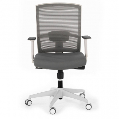 cadeira ergonomica branco cinzento estrutura branca malha mesh bracos regulaveis 1d apoio lombar 4
