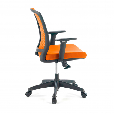 cadeira giratoria laranja cadeira estrutura negra malha mesh bracos regulaveis 1d 4