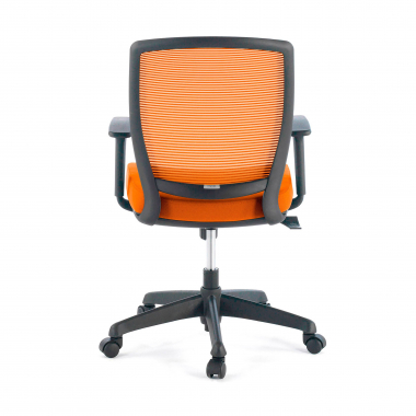cadeira giratoria laranja cadeira estrutura negra malha mesh bracos regulaveis 1d 6