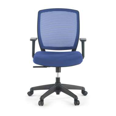 cadeira giratoria azul cadeira estrutura negra malha mesh bracos regulaveis 1d 3
