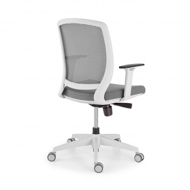 cadeira giratoria branco cinzento cadeira estrutura branca malha mesh bracos regulaveis 1d 3