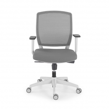 cadeira giratoria branco cinzento cadeira estrutura branca malha mesh bracos regulaveis 1d 6