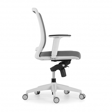 cadeira giratoria branco cinzento cadeira estrutura branca malha mesh bracos regulaveis 1d 7