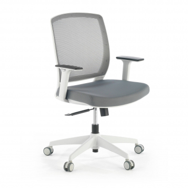 cadeira giratoria branco cinzento cadeira estrutura branca malha mesh bracos regulaveis 1d 1