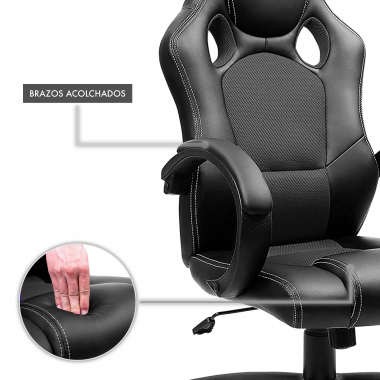 Cadeira Gaming Racer, design desportivo, acolchoada