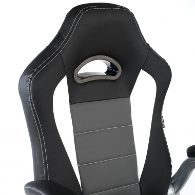 cadeira gaming cinza lotus pele sintetica bracos rebativeis 5