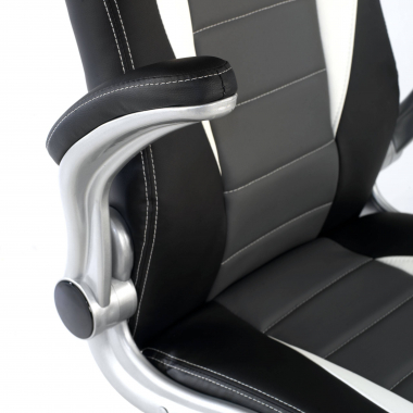 cadeira gaming cinza lotus pele sintetica bracos rebativeis 4