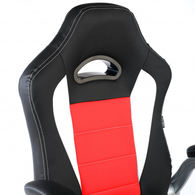 cadeira gaming vermelho lotus pele sintetica bracos rebativeis 4