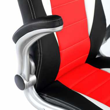 cadeira gaming vermelho lotus pele sintetica bracos rebativeis 5