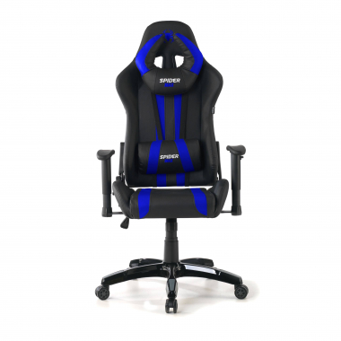 cadeira gaming azul spider pele sintetica bracos moveis almofada lombar e cervical apoio de cabeca 4