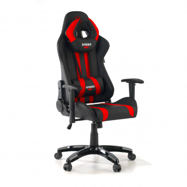 cadeira gaming vermelho spider pele sintetica bracos moveis almofada lombar e cervical apoio de cabeca 1