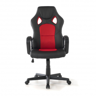cadeira gaming vermelho montmelo pele sintetica bracos fixos 3