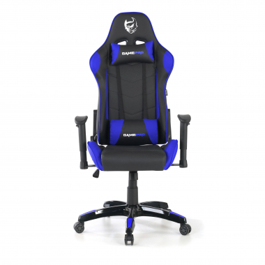 cadeira gaming azul game pro pele sintetica bracos moveis almofada lombar e cervical apoio de cabeca 4