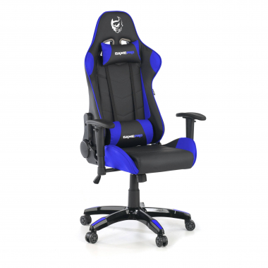 cadeira gaming azul game pro pele sintetica bracos moveis almofada lombar e cervical apoio de cabeca 1