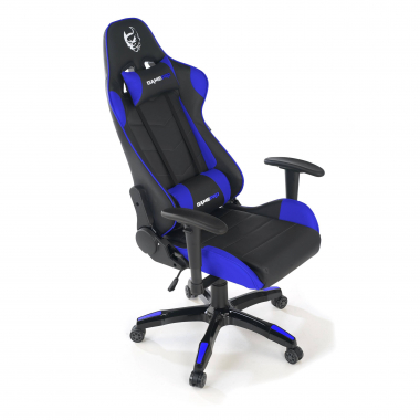 cadeira gaming azul game pro pele sintetica bracos moveis almofada lombar e cervical apoio de cabeca 7