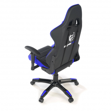 cadeira gaming azul game pro pele sintetica bracos moveis almofada lombar e cervical apoio de cabeca 8