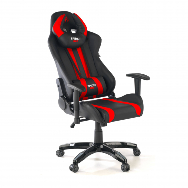 cadeira gaming vermelho spider pele sintetica bracos moveis almofada lombar e cervical apoio de cabeca 8