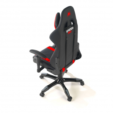 cadeira gaming vermelho spider pele sintetica bracos moveis almofada lombar e cervical apoio de cabeca 9