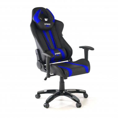 cadeira gaming azul spider pele sintetica bracos moveis almofada lombar e cervical apoio de cabeca 7