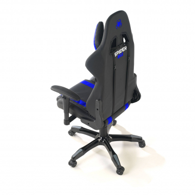 cadeira gaming azul spider pele sintetica bracos moveis almofada lombar e cervical apoio de cabeca 8