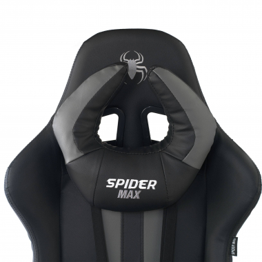 cadeira gaming cinza spider pele sintetica bracos moveis almofada lombar e cervical apoio de cabeca 5