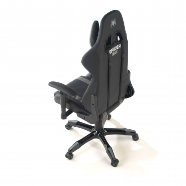 cadeira gaming cinza spider pele sintetica bracos moveis almofada lombar e cervical apoio de cabeca 9