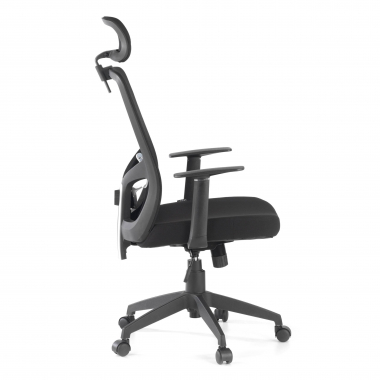 cadeira de escritorio preto argos malha mesh bracos fixos apoio de cabeca 7