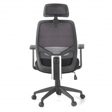 cadeira de escritorio preto argos malha mesh bracos fixos apoio de cabeca 8