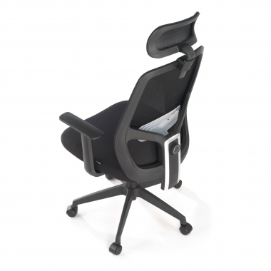 cadeira de escritorio preto argos malha mesh bracos fixos apoio de cabeca 6