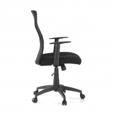 cadeira de escritorio preto miami malha mesh bracos fixos 3