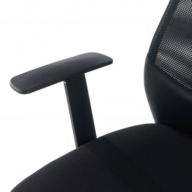 cadeira de escritorio preto miami malha mesh bracos fixos 7
