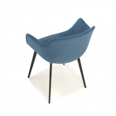 cadeira sala de espera preto azul 4 patas tecido bracos estofados 7