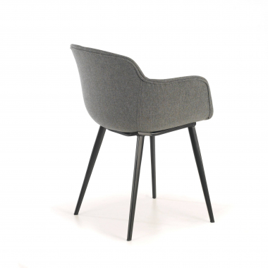 cadeira sala de espera preto antracite 4 patas tecido bracos estofados 6