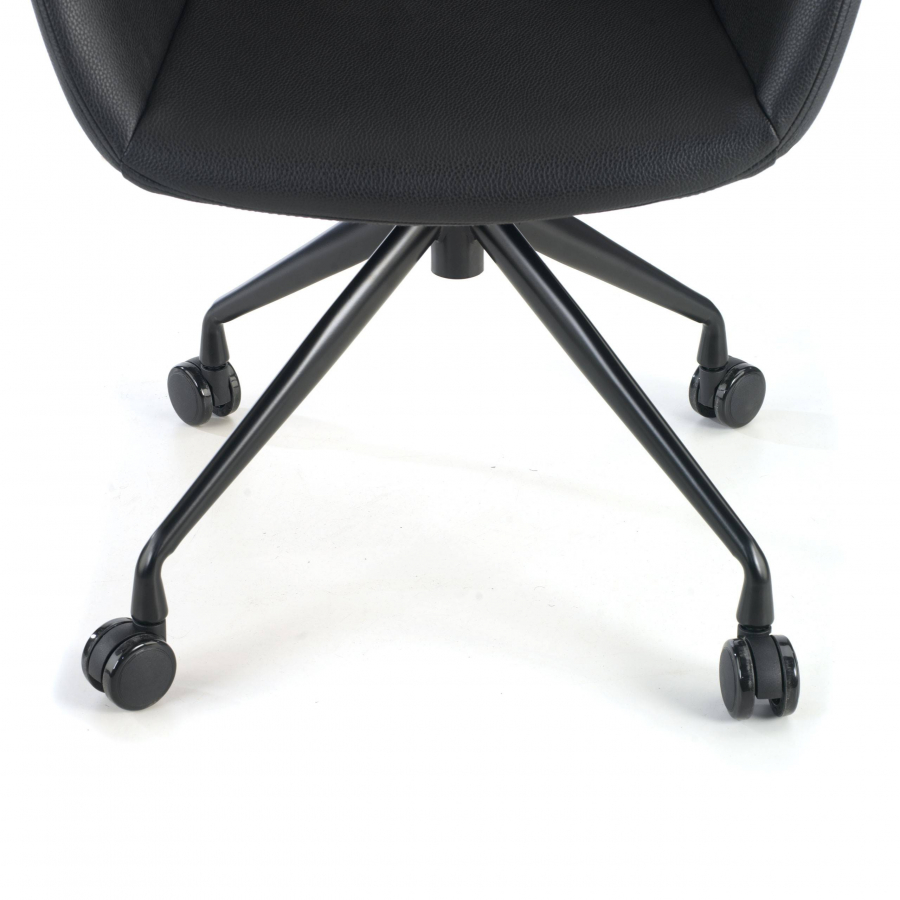 Cadeira Giratória Ores, com rodas, Design moderno, Pele