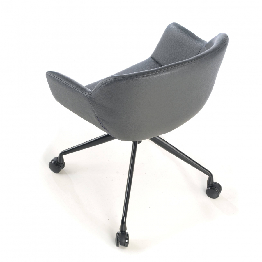 Cadeira Giratória Ores, com rodas, Design moderno, Pele
