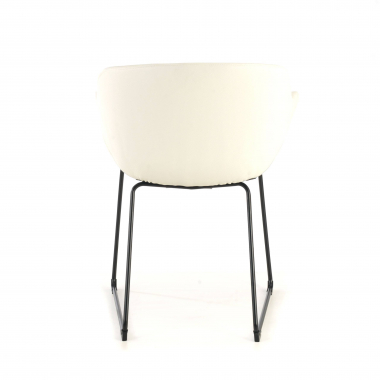 cadeira sala de espera branco base patim pele sintetica bracos fixos 8