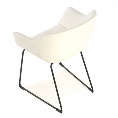 cadeira sala de espera branco base patim pele sintetica bracos fixos 5
