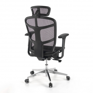 Cadeira Ergonomica Home Office Dover, apoio de cabeça, base alumínio, 8 horas