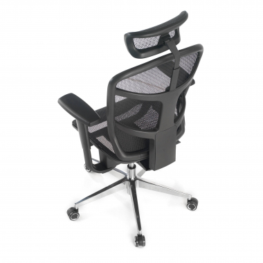 Cadeira Ergonomica Home Office Dover, apoio de cabeça, base alumínio, 8 horas