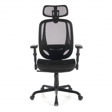 cadeira ergonomica preto locktech malha mesh bracos regulaveis 1d apoio lombar apoio de cabeca 5