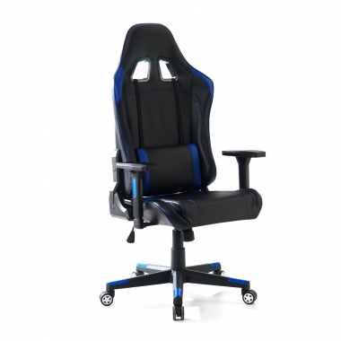 cadeira gaming azul cadeira gaming pele sintetica bracos regulaveis 3d 1