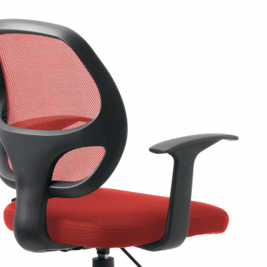 oferta cadeira de escritorio vermelho one malha mesh bracos fixos 5