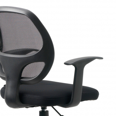 oferta cadeira de escritorio preto one malha mesh bracos fixos 4