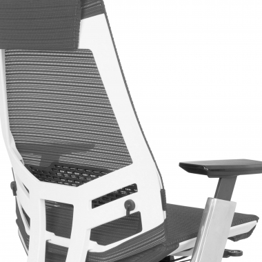 Cadeira de escritório ergonómica Geniousbranca, braços 4D