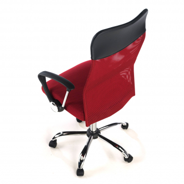 cadeira de escritorio vermelho nova malha mesh bracos fixos 8